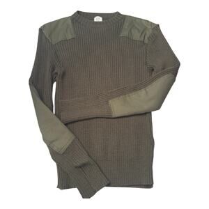 VTG Military Surplus Wool Commando Sweater SZ 42 US Marine Elbow Shoulder Patch